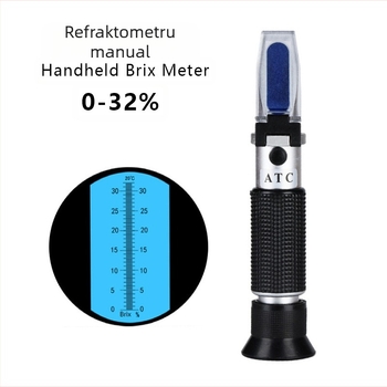 Refraktometru prism TDJ-032, domeniu 0-32, rețea 0,2, greutate 250 g, pentru conținutul de zahăr în miere, alimente și băuturi