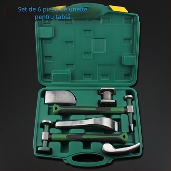 TOTCHI ciocan pentru tablă auto, set de 9 piese pentru repararea tablei, cap din oțel carbon, mâner din plastic, lungime 280 mm