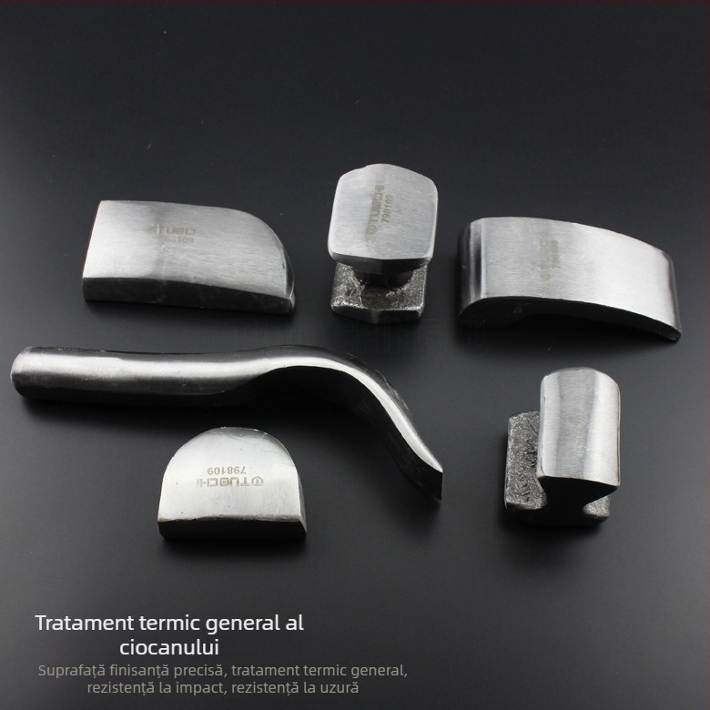 TOTCHI ciocan pentru tablă auto, set de 9 piese pentru repararea tablei, cap din oțel carbon, mâner din plastic, lungime 280 mm