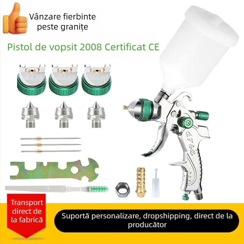 Pistol pneumatic de vopsire auto – atomizare înaltă, aplicație pe tablă de oțel