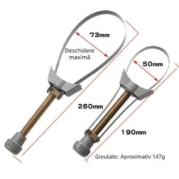 Cheie de filtru de ulei Jutye, aliaj de zinc, greutate 147 g, tip: cheie dinamometrică