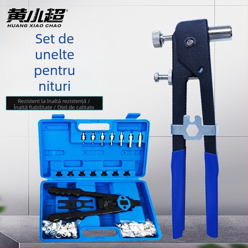 Set 110 buc Manual Rivet Gun Kit cu piulițe filetate M3-M8