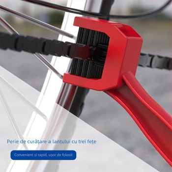Perie pentru lanț de bicicletă TY-25, perie de curățare cu trei fețe, cap pătrat, marca JH, pentru utilizare generală
