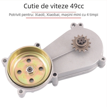 Cutie de transmisie pentru mini motocicletă, pentru motoare 47–49cc, Leah gearbox, din aluminiu