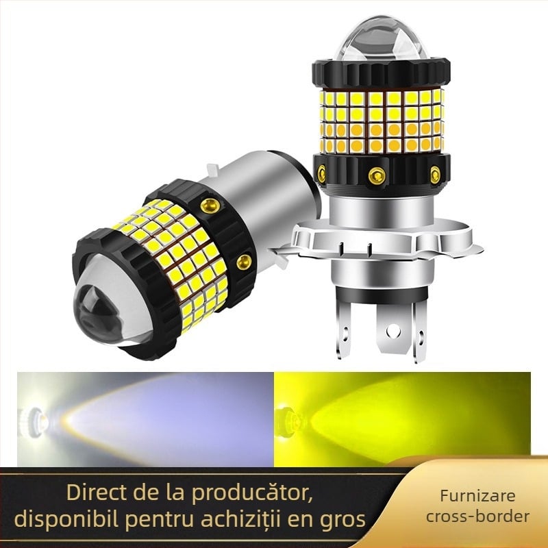 Far LED pentru mașini și motociclete, compatibil cu H4/H6/BA20D/P15D, 12–80V, 12W, 2400 lm, IP65