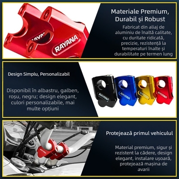 Ridicător de ghidon pentru motocicletă, diametrul 22mm, aliaj de aluminiu, prelucrat CNC, model ZGQ-009, Carl