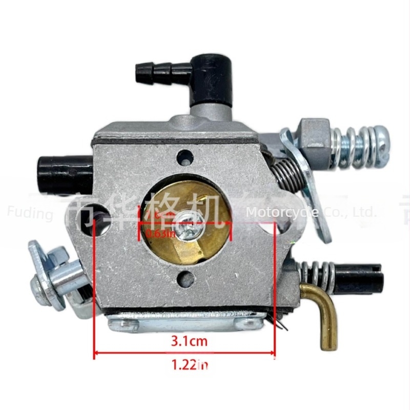 Carburator mecanic Wagner pentru cositoare de gazon, motoare în doi timpi 45cc/52cc/58cc, model 5200, legătură din plastic pentru ulei