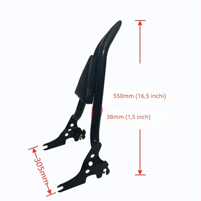 JJH Spate pentru șofer/pasager cu eliberare rapidă pentru Harley XL883/1200 X48 – Fier, sarcină 200 kg, compatibil cu Harley Sportsman Series