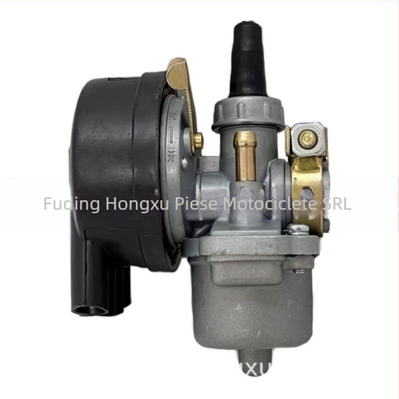 Carburator mecanic cu piston plat de aspirație, compatibil IE43, 1E43, 1E43F, 1E45, 1E45F motoare pe benzină 2-tact pentru tuns gazon, cu filtru de aer; gaură de montaj standard; nr piesă 10888