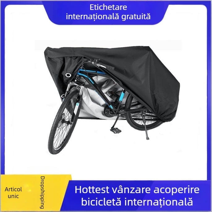 Husă pentru bicicletă Ruifan, țesătură Oxford, 210D cu acoperire argintie impermeabilă, protecție la ploaie și praf pentru bicicletele de exterior și electrice, logo personalizabil