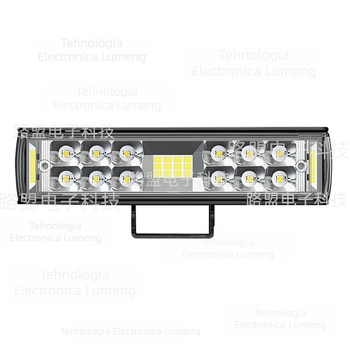 Lumină de lucru LED pentru automobil cu două rânduri, design pe trei fețe – 60W, 12-24V, 6000LM, 6000-6500K, aliaj de aluminiu