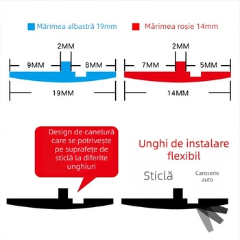 Bandă de etanșare pentru sunroof, EPDM, tip T, pentru parbrizele față și spate, protecție la praf și zgomot