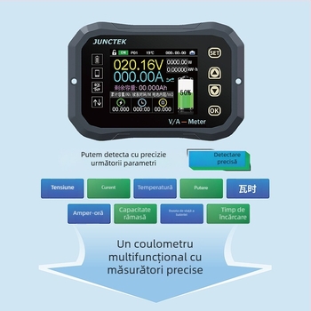 Kg-F Coulomb Meter: Afișaj de înaltă precizie pentru tensiune și curent al bateriilor vehiculelor electrice, detector bidirecțional de capacitate