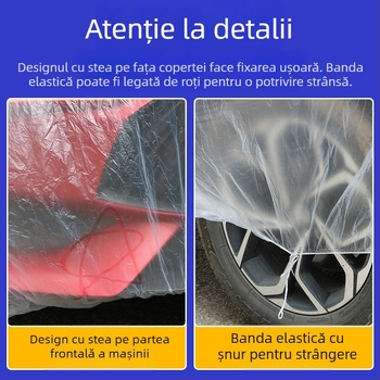 Ahmagni husă de mașină PE, transparentă, de unică folosință, universală