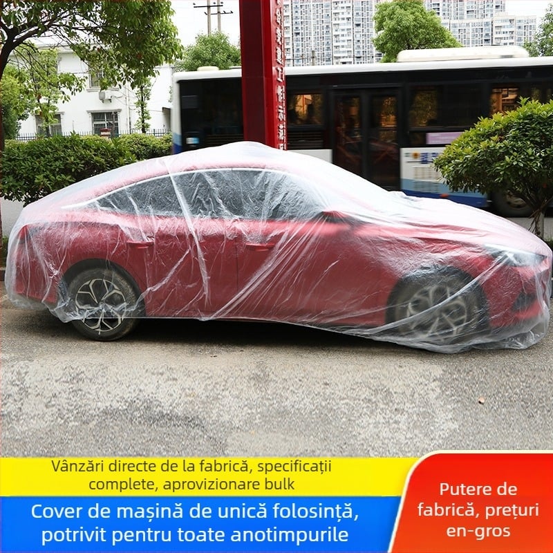 Ahmagni husă de mașină PE, transparentă, de unică folosință, universală