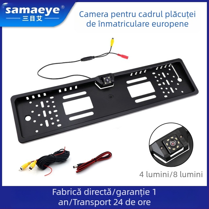 Cameră pentru plăcuța de înmatriculare cu vedere în spate — 800x480, CCD CVBS, 12V, unghi de 60°, IP68