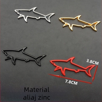 Autocolant metalic pentru caroserie auto, stil rechin, design 3D (Brand: Dazzling; Material: Metal; Stil: Rechin; Tip: Autocolant pentru caroserie; Montaj: Adeziv)