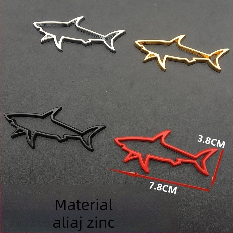Autocolant metalic pentru caroserie auto, stil rechin, design 3D (Brand: Dazzling; Material: Metal; Stil: Rechin; Tip: Autocolant pentru caroserie; Montaj: Adeziv)