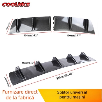 Spoiler pentru bara din spate, design triunghiular, universal, material PP, model 6091, greutate 678 g