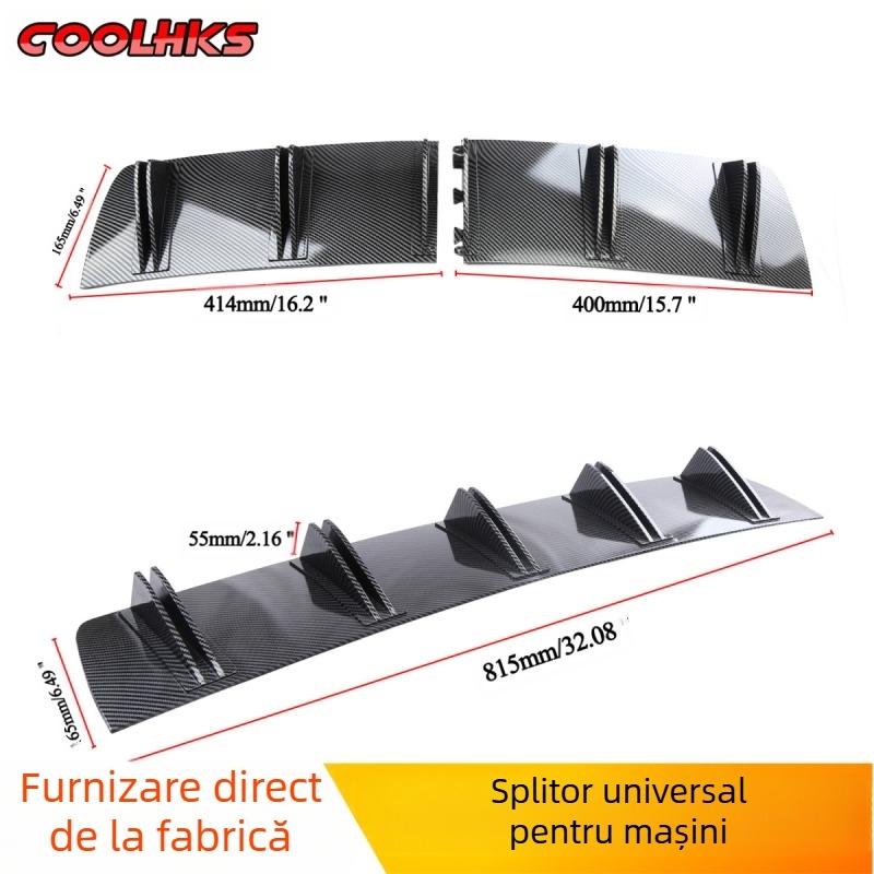 Spoiler pentru bara din spate, design triunghiular, universal, material PP, model 6091, greutate 678 g