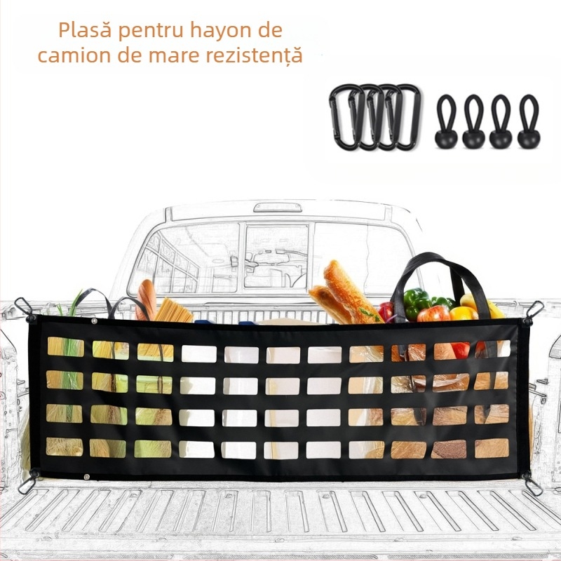 Moxpeer plasă pentru ușa din spate a pickup-ului - plasă PVC, model MP-6351, pentru majoritatea pickup-urilor