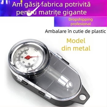 Manometrul de presiune a pneurilor din oțel inoxidabil, înaltă precizie, pentru mașini și motociclete, de mână, PSI până la 250.