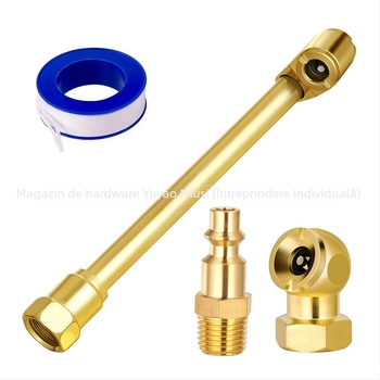 Shiming Set de umflare pneuri 4 piese, cu racord exterior 1/4NPT, material fier, montaj prin înșurubare rapidă