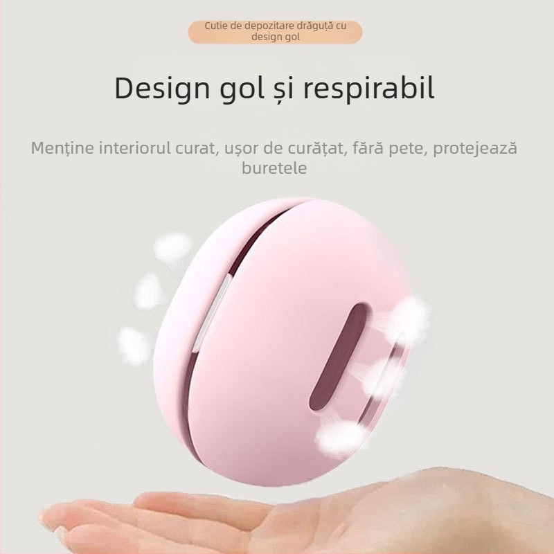 Cutie din silicon pentru depozitare în formă de ou – organizator portabil pentru burete de machiaj și puff pudră