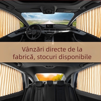 Parasolar auto pentru soare, tip rulare, material textil, opacitate groasă, aplicație generală