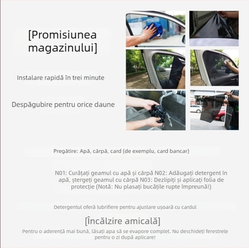Folie auto electrostatică pentru geamuri – PVC, montaj prin lipire, imprimare logo, greutate 0,08 kg