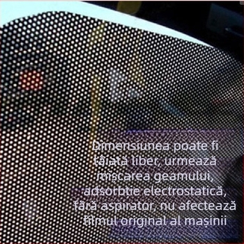 Folie auto electrostatică pentru geamuri – PVC, montaj prin lipire, imprimare logo, greutate 0,08 kg