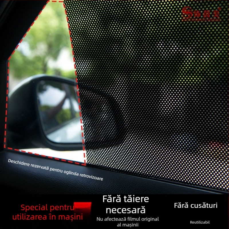 Folie auto electrostatică pentru geamuri – PVC, montaj prin lipire, imprimare logo, greutate 0,08 kg