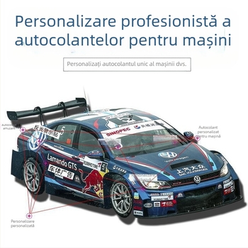 Autocolant auto adeziv – design text cu rechin – Snowwood; polietilenă; instalare: tip adeziv