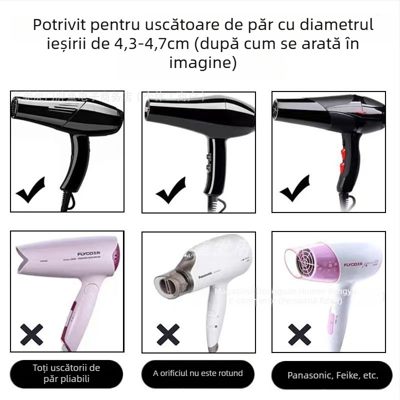 Set de duze pentru uscător de păr pentru stilizare profesională — păr drept și bucle, include duză Duckbill și duză plată, accesorii de volum