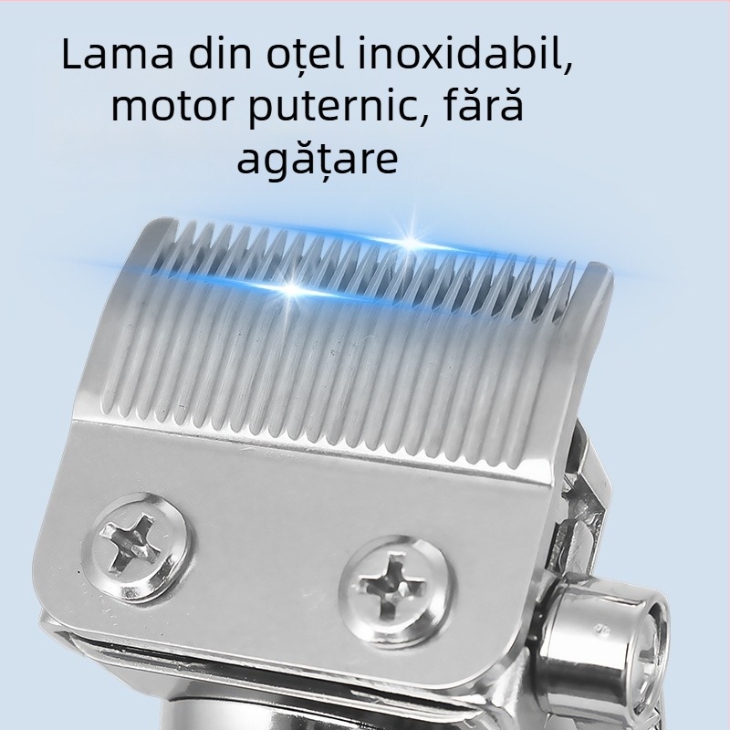 SOLIMPIA Mașină electrică de tuns păr, motor cu perii, lamă din oțel inoxidabil, baterie încorporată 1000-1200 mAh, autonomie 1-3 ore, zgomot 36-45 dB