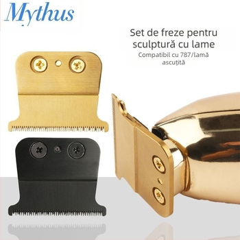 Mythus Model 787 Mașină de tuns electrică pentru frizerie — cap de tăiere înlocuibil, ascuțit, design fără cusături, cap de tăiere fix