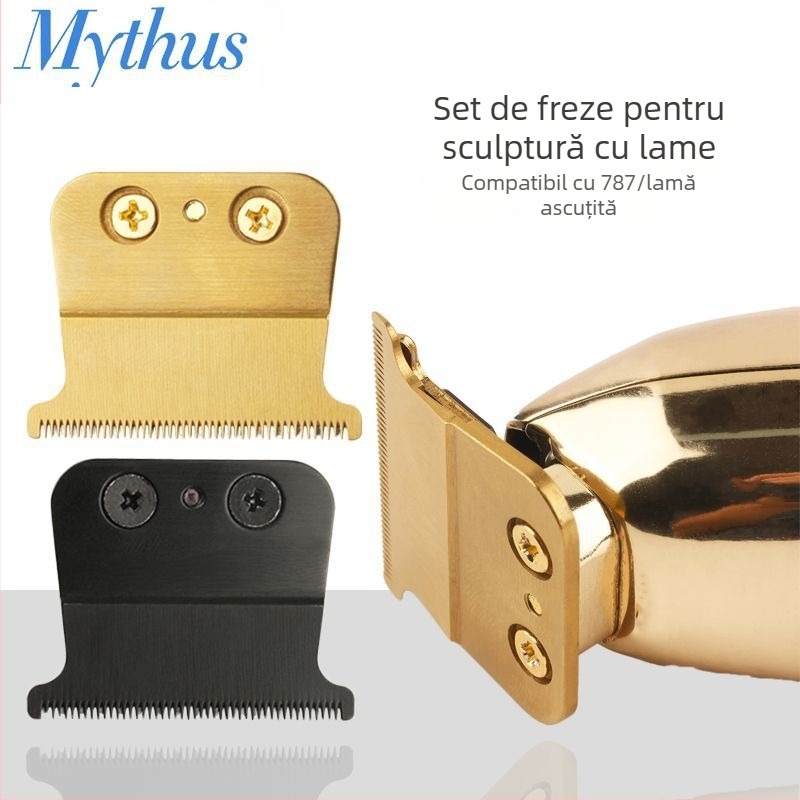 Mythus Model 787 Mașină de tuns electrică pentru frizerie — cap de tăiere înlocuibil, ascuțit, design fără cusături, cap de tăiere fix