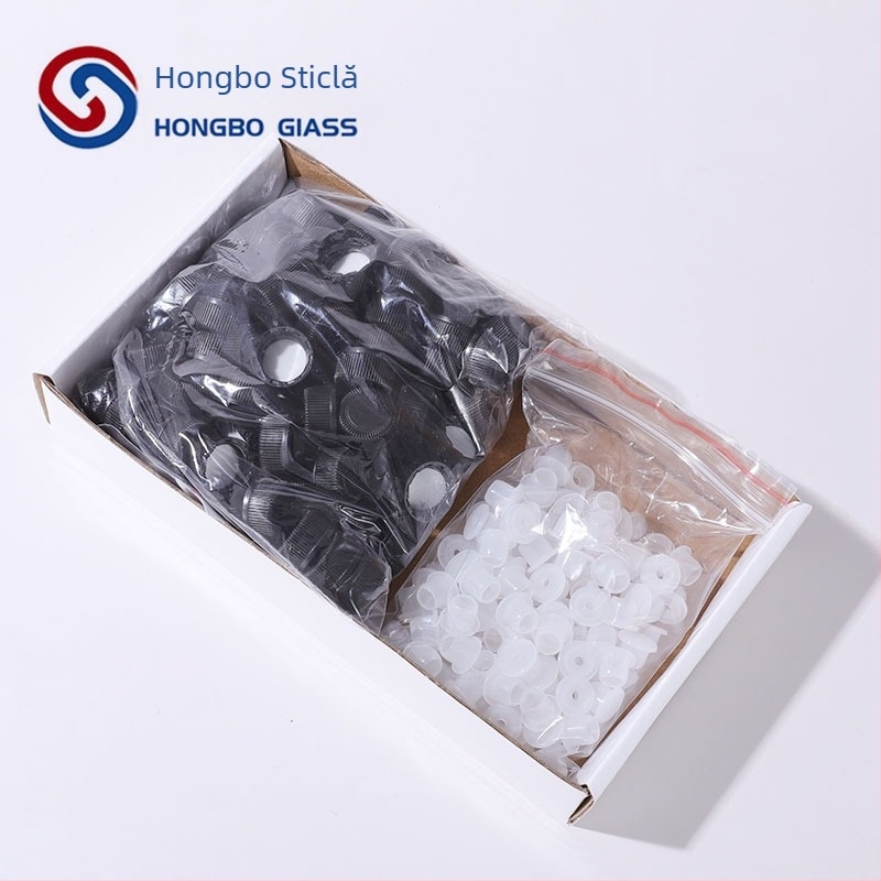 Sticluță din sticlă pentru ulei esențial, set cadou în cutie, sticluță turnată prin suflare, capac din plastic, personalizabil