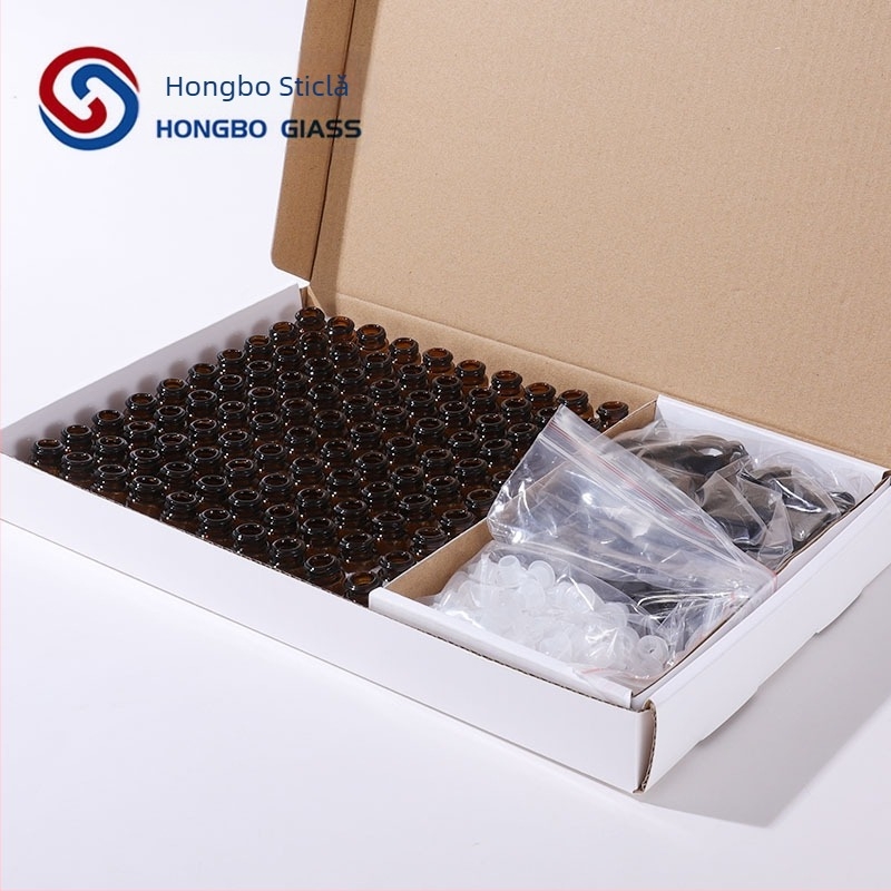 Sticluță din sticlă pentru ulei esențial, set cadou în cutie, sticluță turnată prin suflare, capac din plastic, personalizabil