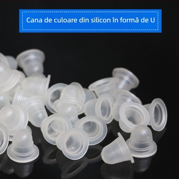 Cupă din silicon în formă de U pentru tatuaje, moale și prietenoasă cu acul, 100 buc.