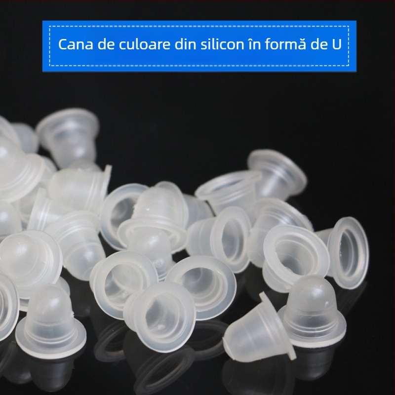 Cupă din silicon în formă de U pentru tatuaje, moale și prietenoasă cu acul, 100 buc.