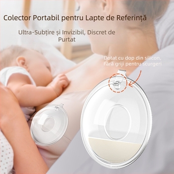 Colector de lapte matern din silicon — hands-free, purtabil, anti-scurgere, portabil; material: silicon + PP; lavabil