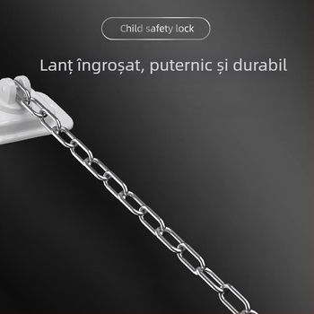 Încuietoare de siguranță multifuncțională pentru ferestre și uși, cu lanț, opritor pentru uși glisante, instalare fără găuri, siguranță pentru copii