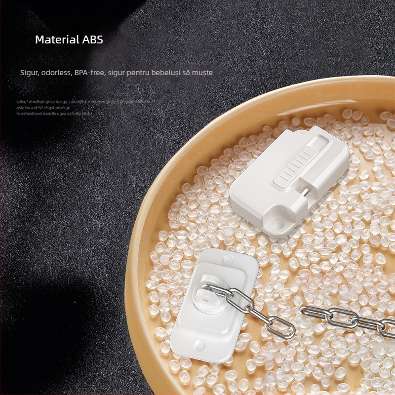 Încuietoare de siguranță multifuncțională pentru ferestre și uși, cu lanț, opritor pentru uși glisante, instalare fără găuri, siguranță pentru copii