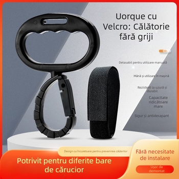 Cârlig pentru cărucior Juxin – universal, cu închidere Velcro, accesoriu pentru cărucior cu sistem de siguranță multifuncțional