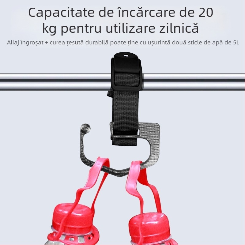 Cârlig frontal universal pentru biciclete și cărucioare, cu spațiu de depozitare pentru cască și accesorii