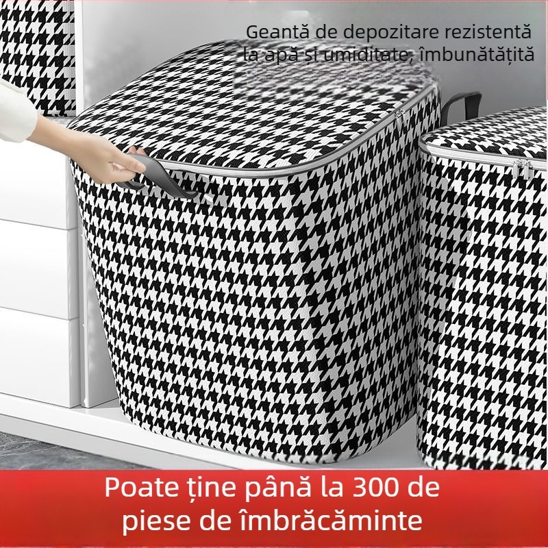 Geantă de depozitare pentru cuverturi, cubică, din fibră nețesută, multifuncțională, stil modern minimalist, pentru cuverturi, obiecte mici și îmbrăcăminte
