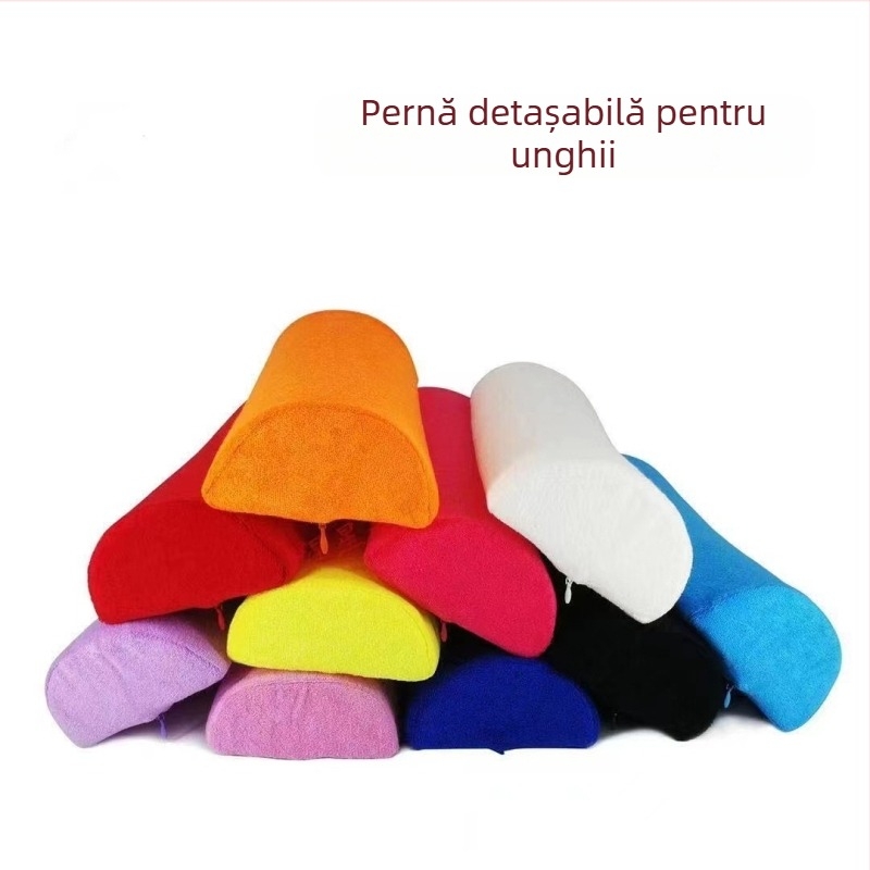 Perna semicirculară pentru mână pentru manichiură, cu prosop lavabil detașabil