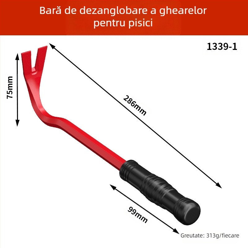 Maibu 1339 Clește cu gheară de pisică pentru smulgerea cuiului, pentru podele din lemn și plăci, cu cap plat și cârlig