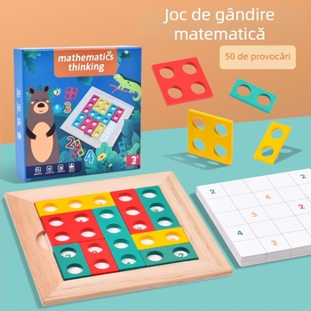 Joc din lemn pentru copii, stil Montessori, dezvoltare logică și matematică a gândirii, puzzle de masă pentru vârsta 4–6 ani (Material: lemn; Categoria: puzzle plat; Personalizare: mostre personalizate; Vârstă: 4–6 ani)